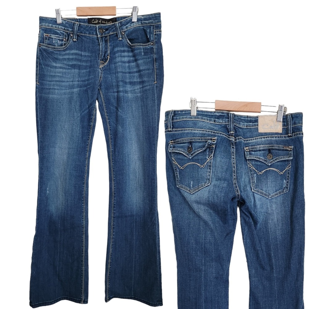 Cult of Individuality Womens 31 (34x34") Caveman Bootcut‎ Jeans Flap 712-1070